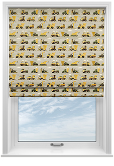Construction Crew, Tarmac - Motorised Roman Blind